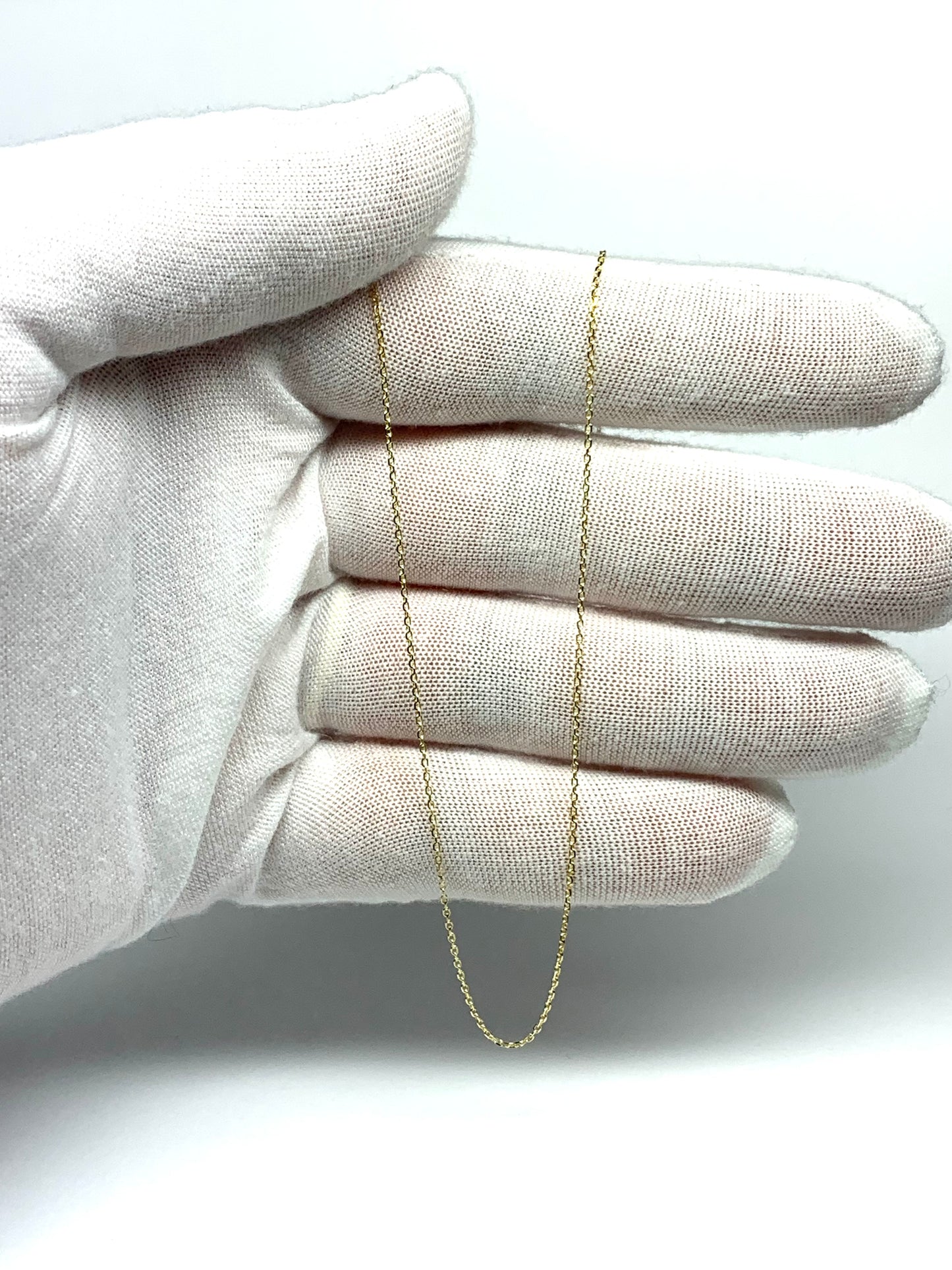 10k Solid Yellow Gold Chain, Pendant Chain, Diamond Cut Cable Style 16”
