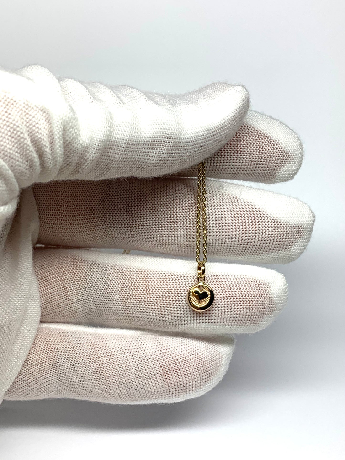 10k Solid Yellow Gold Nugget “Heart” Mini Pendant, Tiny Charm