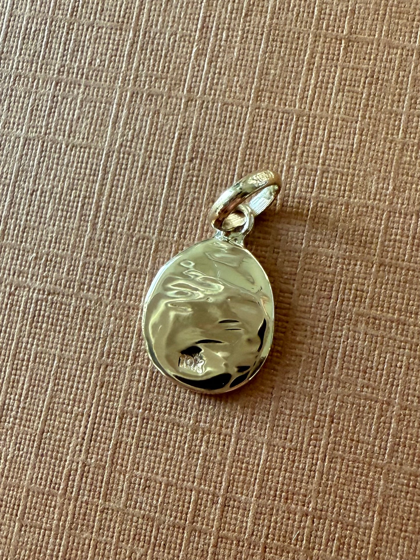 10k Solid Yellow Gold Nugget “Heart” Mini Pendant, Tiny Charm