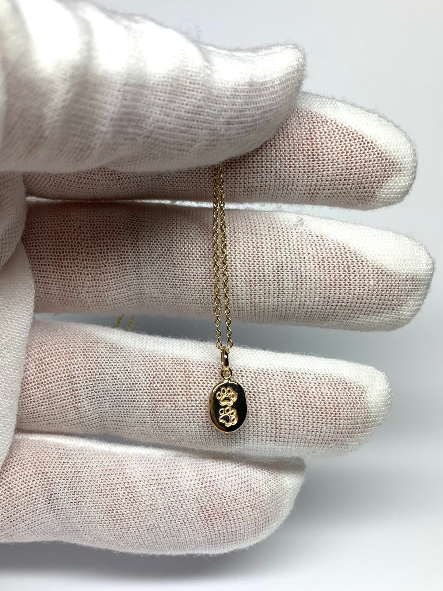 10k Solid Yellow Gold Nugget “Paws” Mini Pendant, Tiny Charm