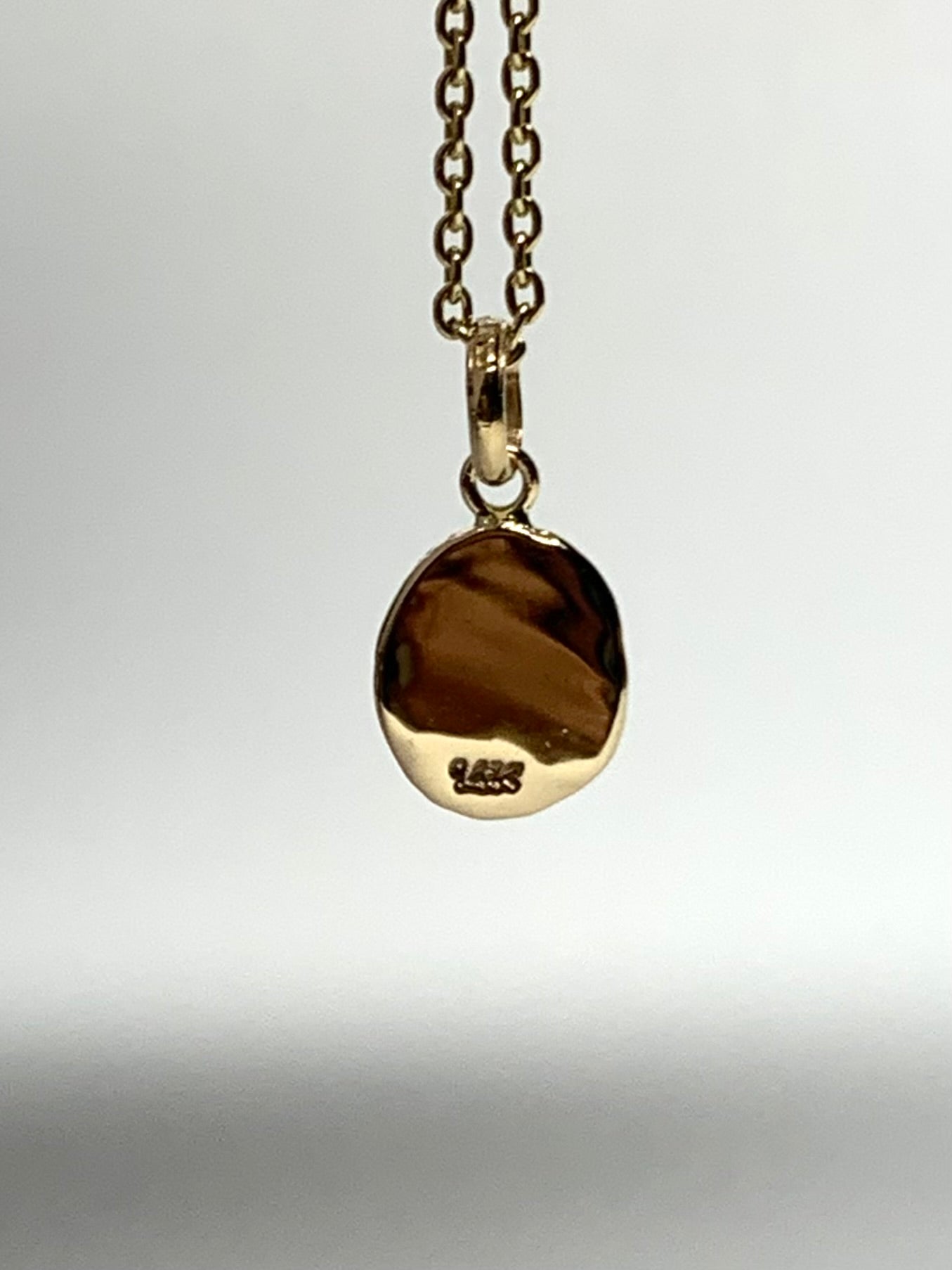 14K Solid Yellow Gold Nugget “Flowers” Mini Pendant, Tiny Charm