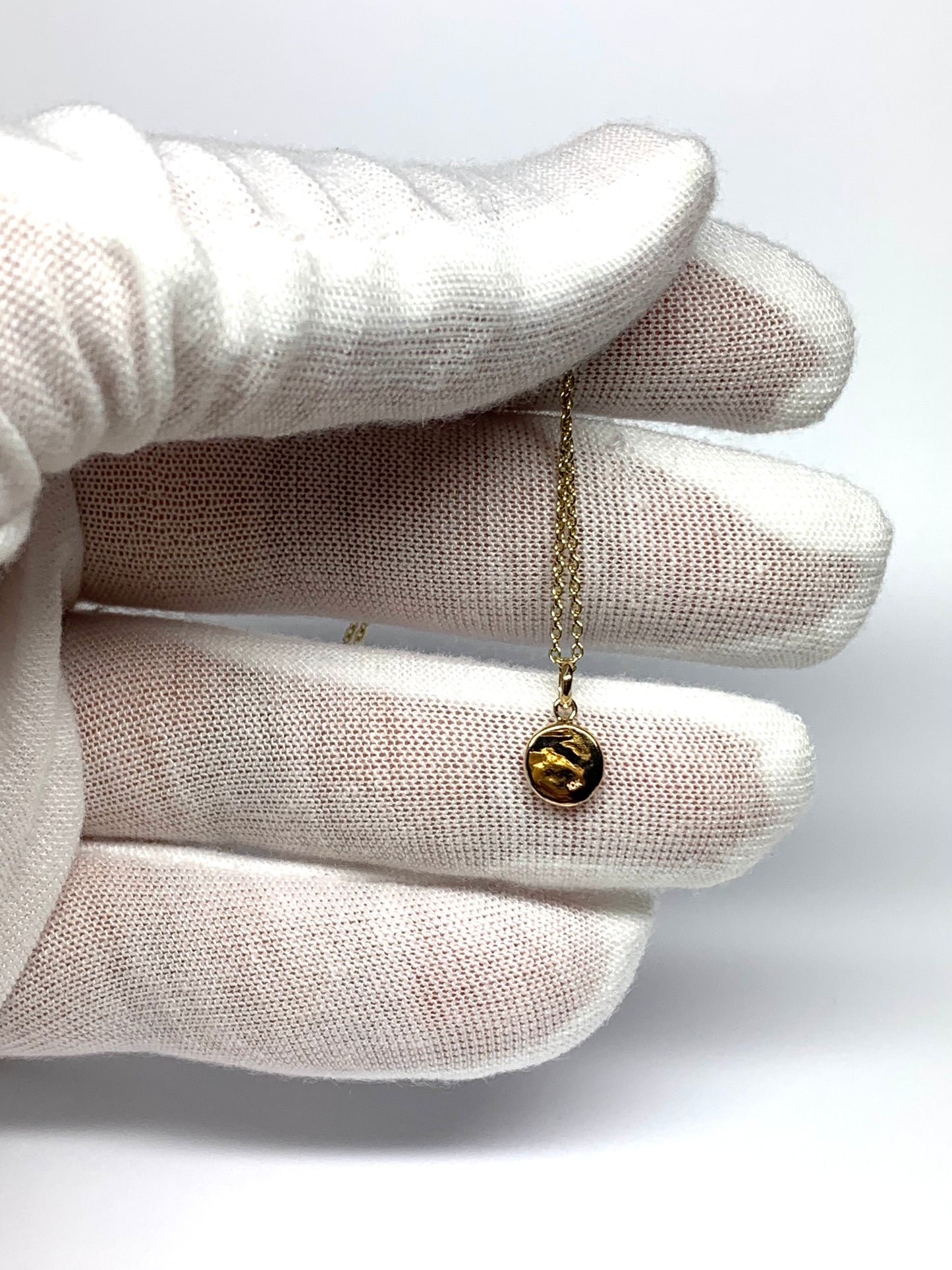10k Solid Yellow Gold Nugget “Heart” Mini Pendant, Tiny Charm