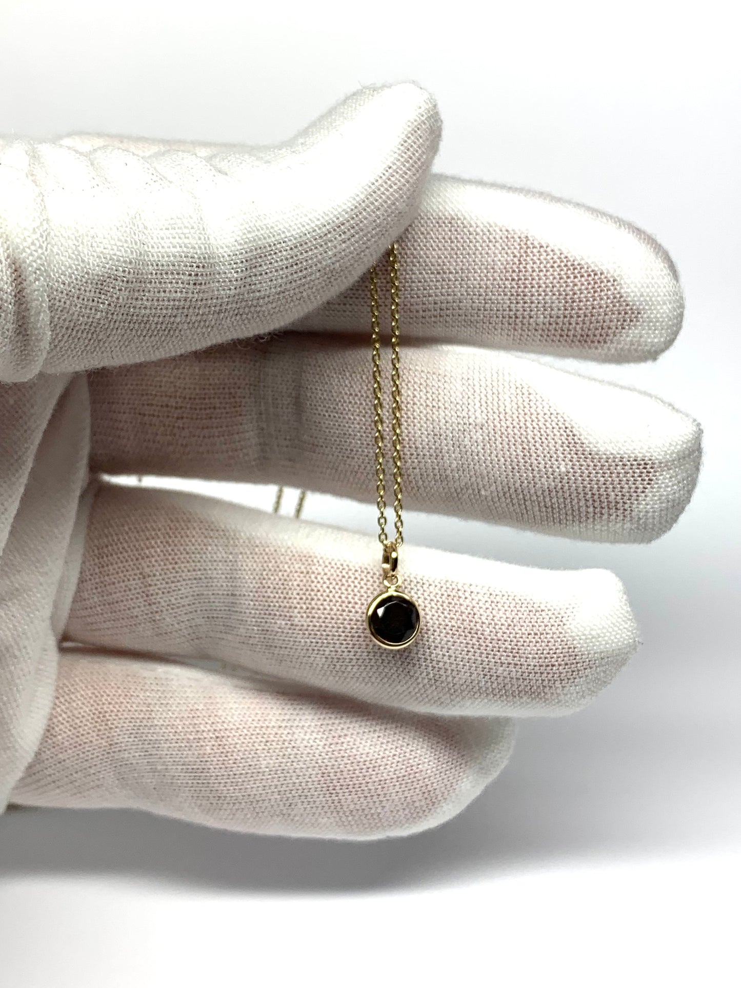 14k Solid Yellow Gold, Red Garnet Mini Pendant
