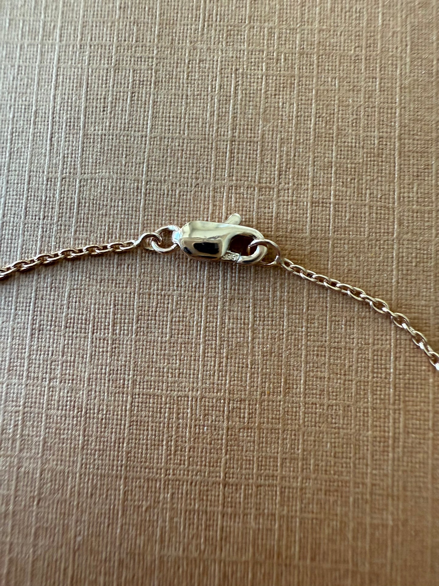 14K Solid Rose Gold, White Diamond Single Stone Chain Bracelet