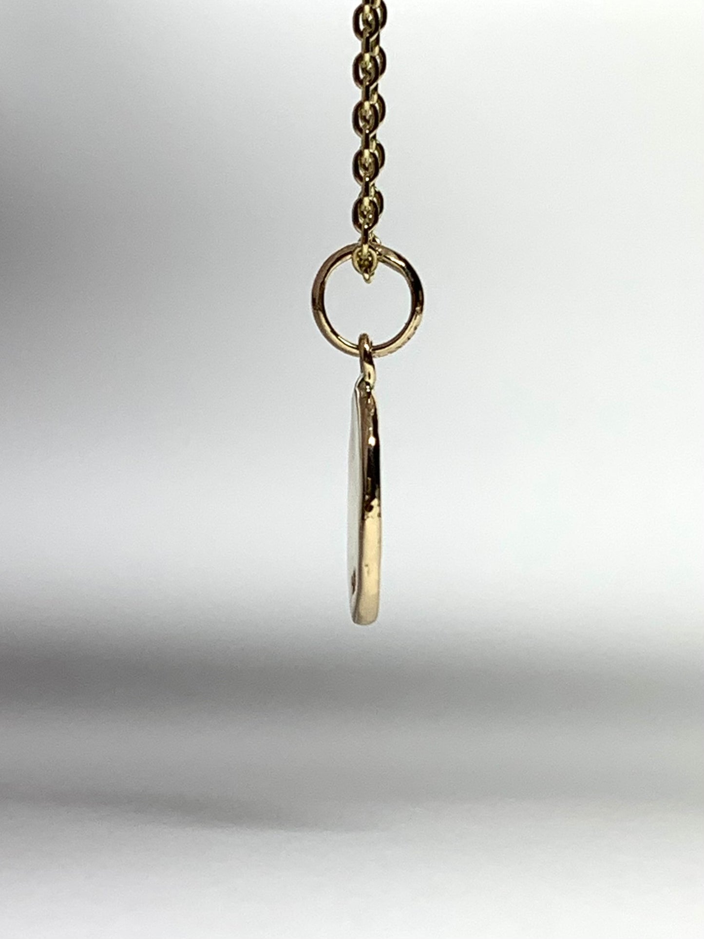 14K Solid Yellow Gold Nugget “Ginkgo” Mini Pendant, Tiny Charm