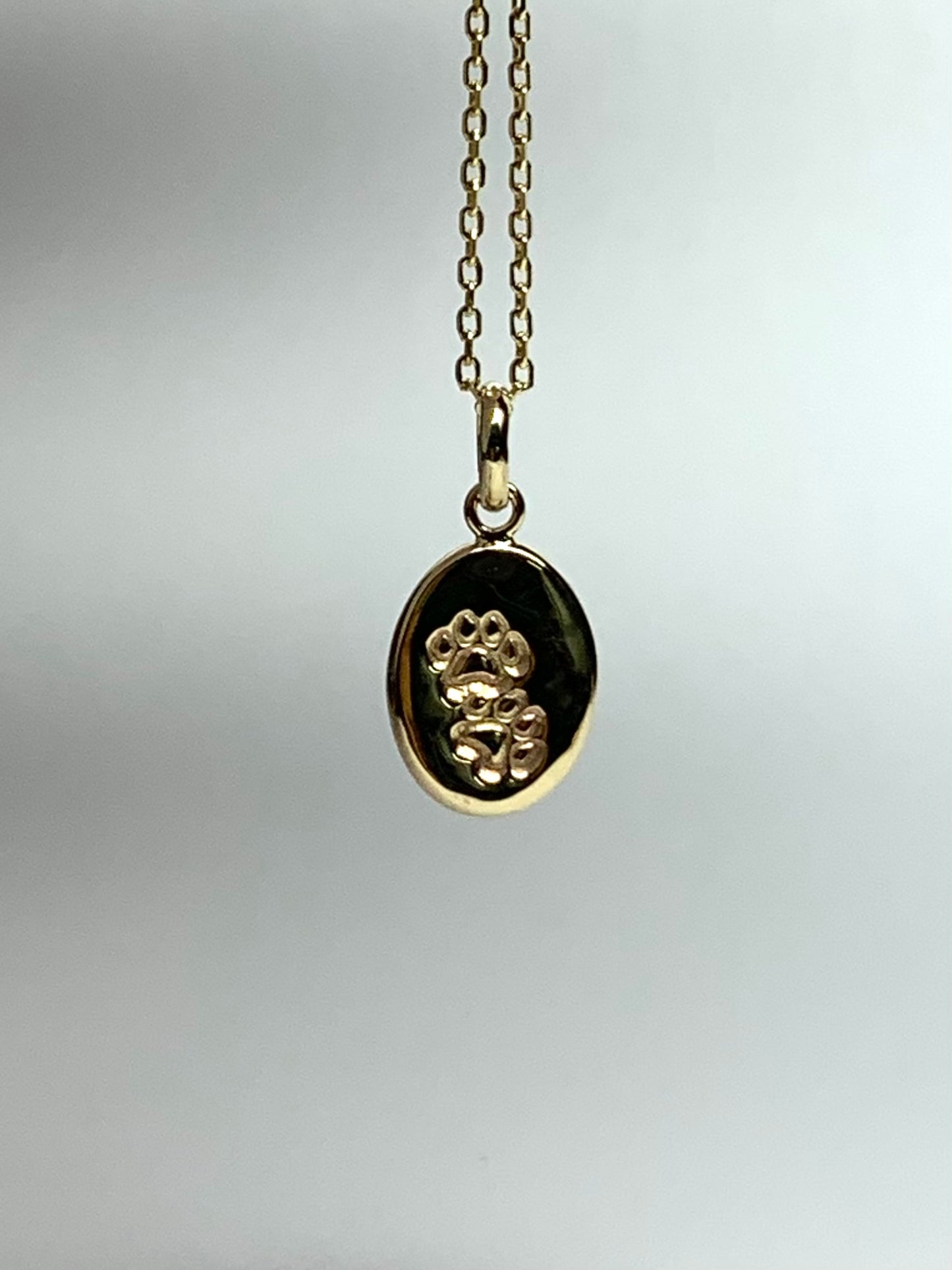 10k Solid Yellow Gold Nugget “Paws” Mini Pendant, Tiny Charm