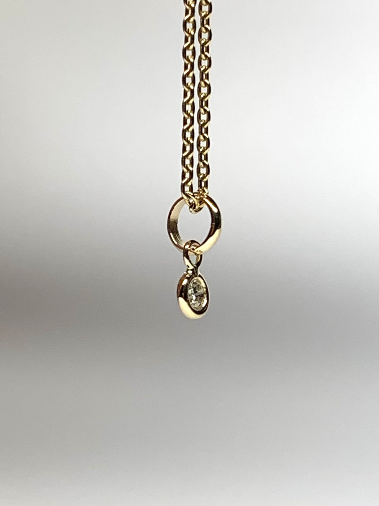 14k Solid Yellow Gold, Natural White Diamond Tiny Charm, 0.05 ct, Accent Pendant