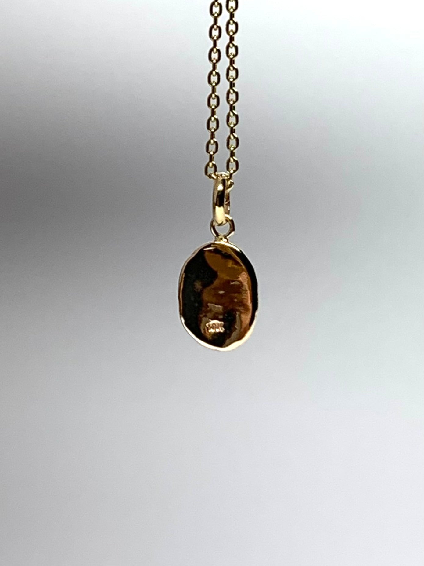 10k Solid Yellow Gold Nugget “Ginkgo” Mini Pendant, Tiny Charm