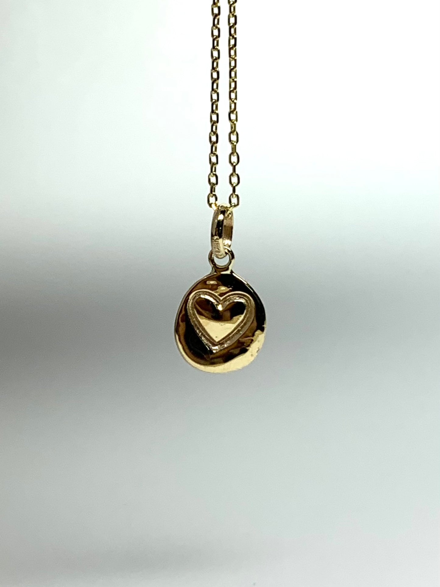 10k Solid Yellow Gold Nugget “Heart” Mini Pendant, Tiny Charm
