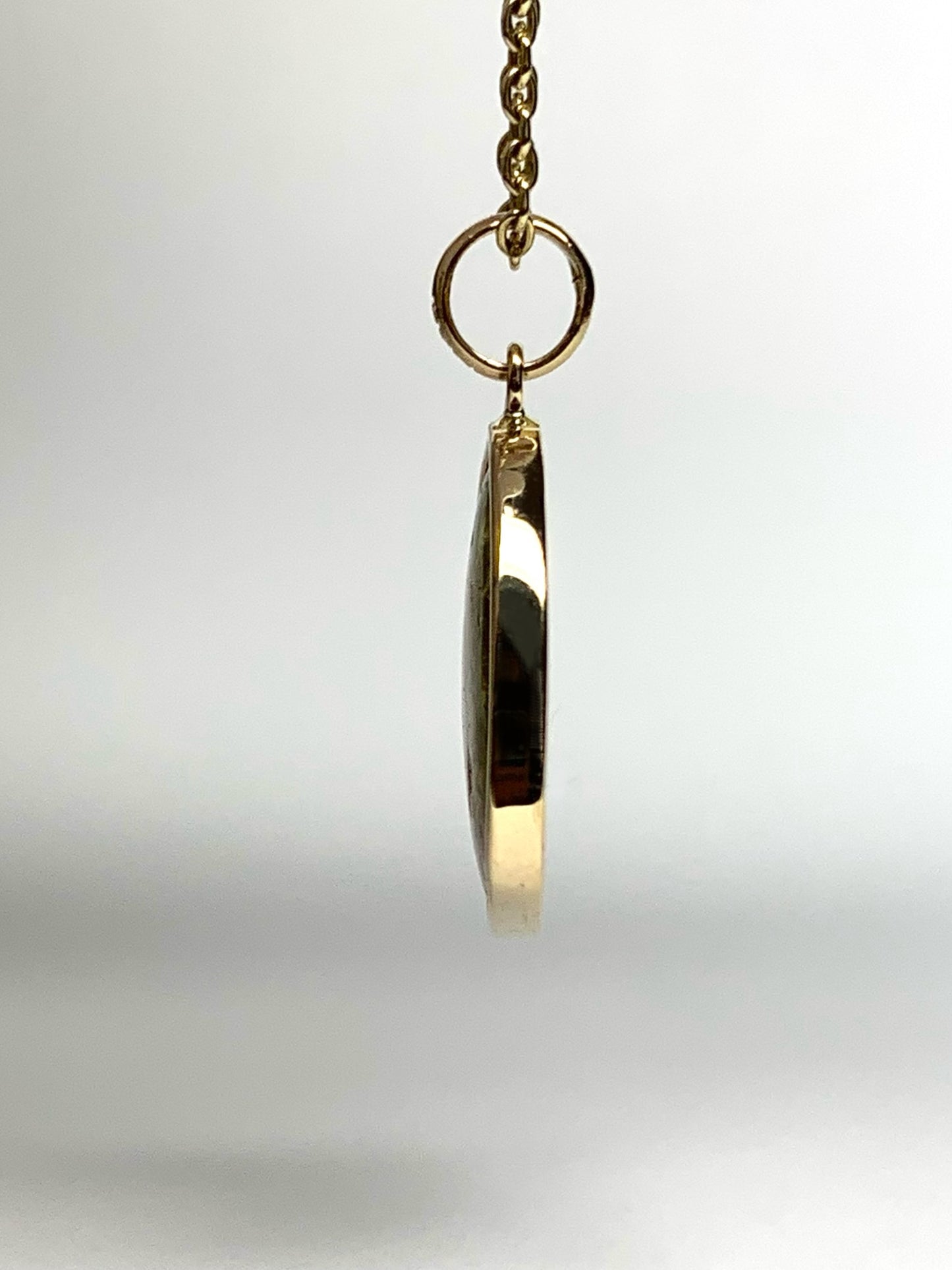 14k Solid Yellow Gold, Natural Pink Green Tourmaline Pendant
