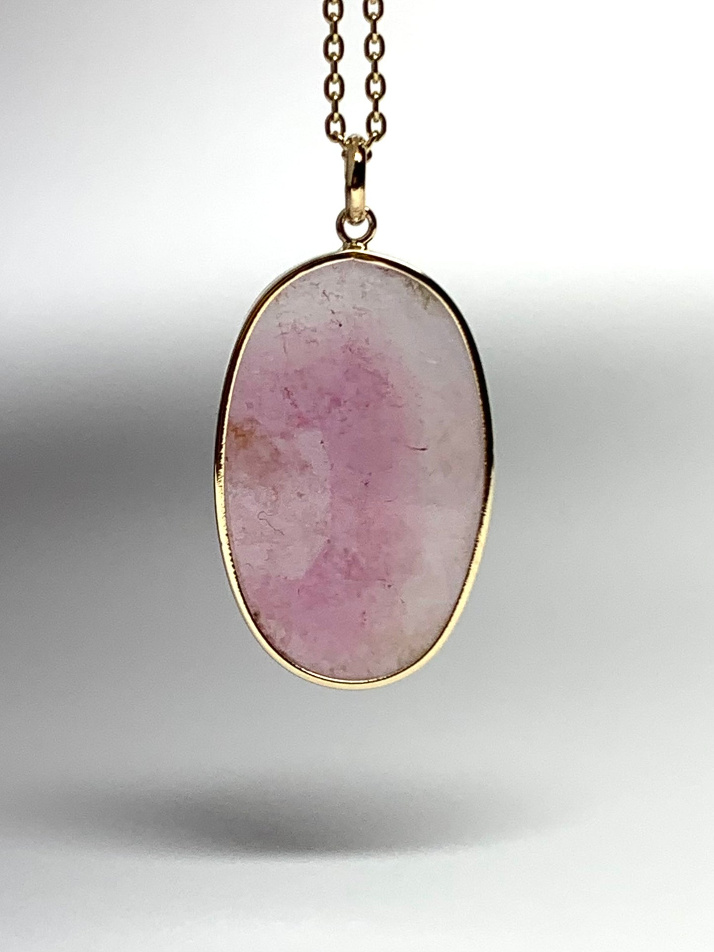 14k Solid Yellow Gold, Natural Pink Tourmaline Pendant