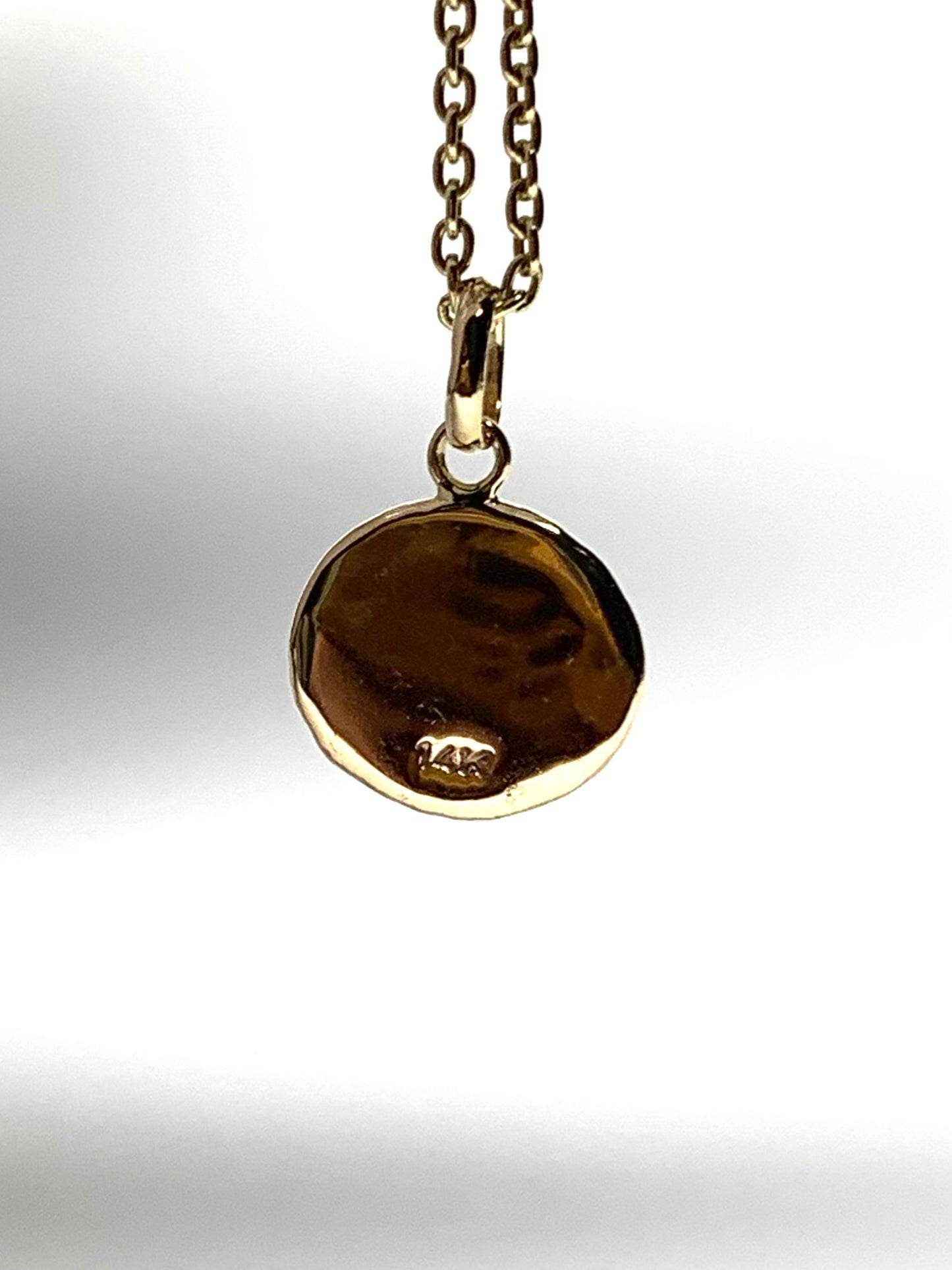 14k Solid Yellow Gold Nugget “Capricorn” Mini Pendant, Tiny Charm