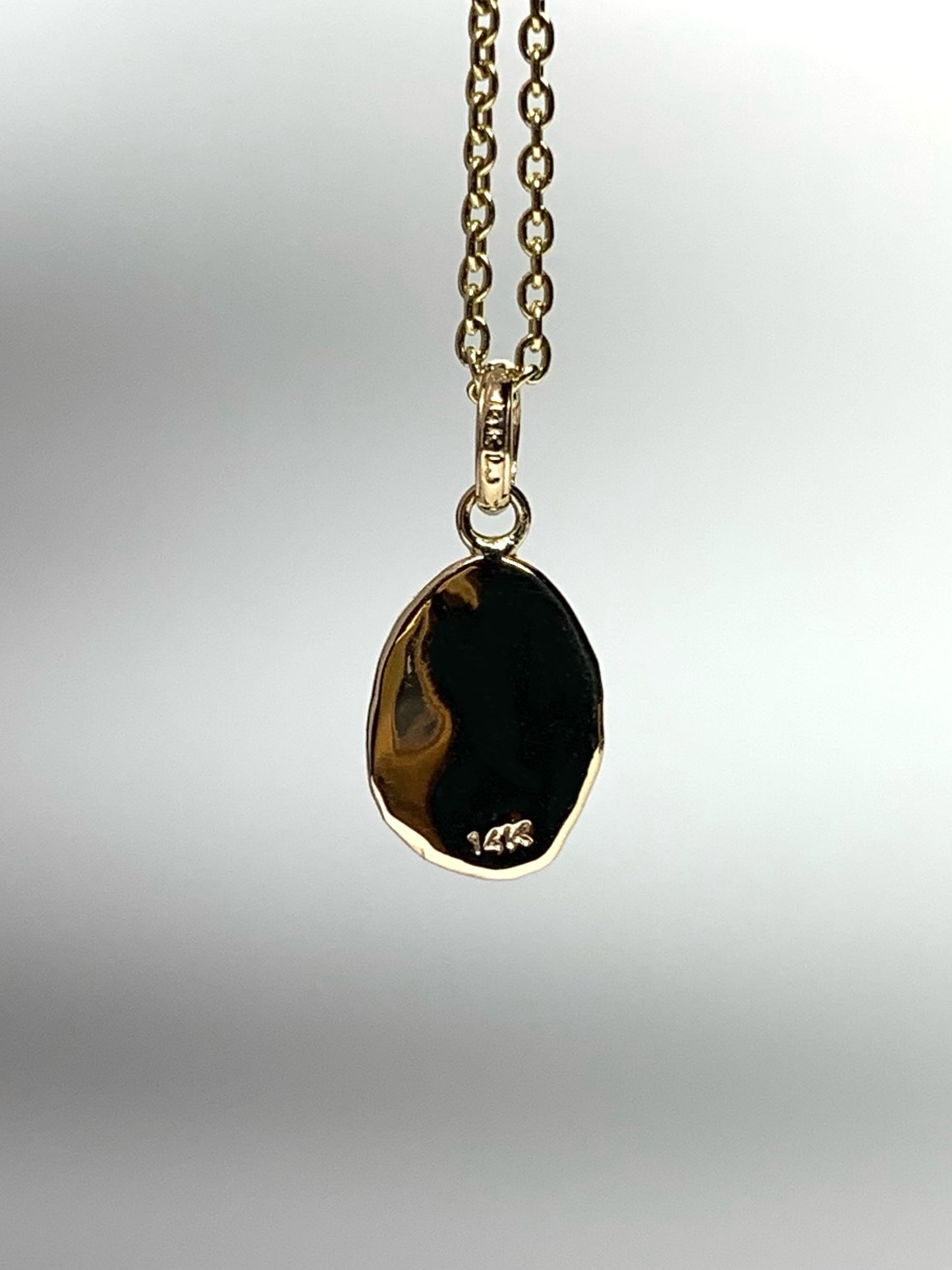 14K Solid Yellow Gold Nugget “Paws” Mini Pendant, Tiny Charm