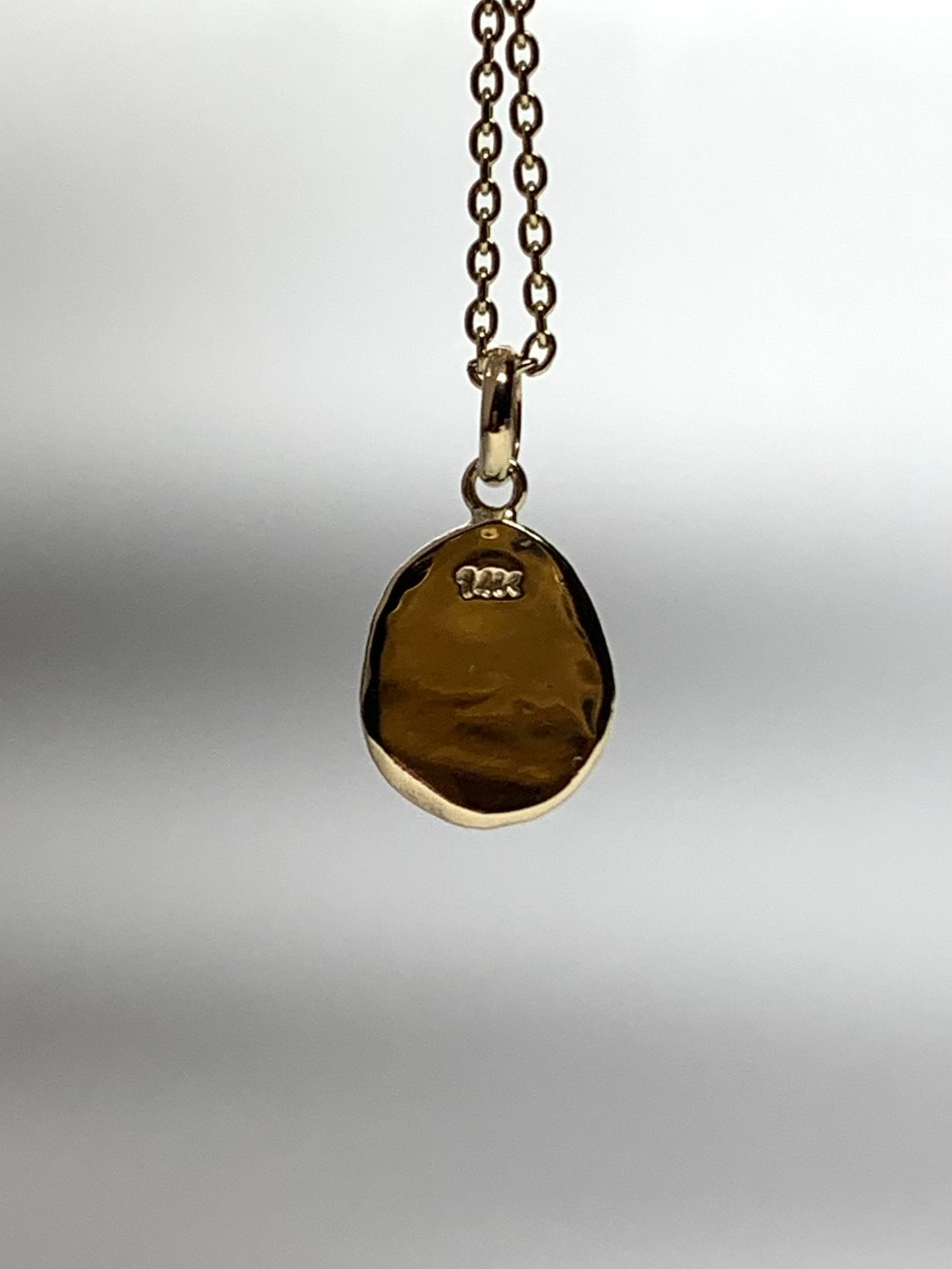 14K Solid Yellow Gold Nugget “Hearts” Mini Pendant, Tiny Charm
