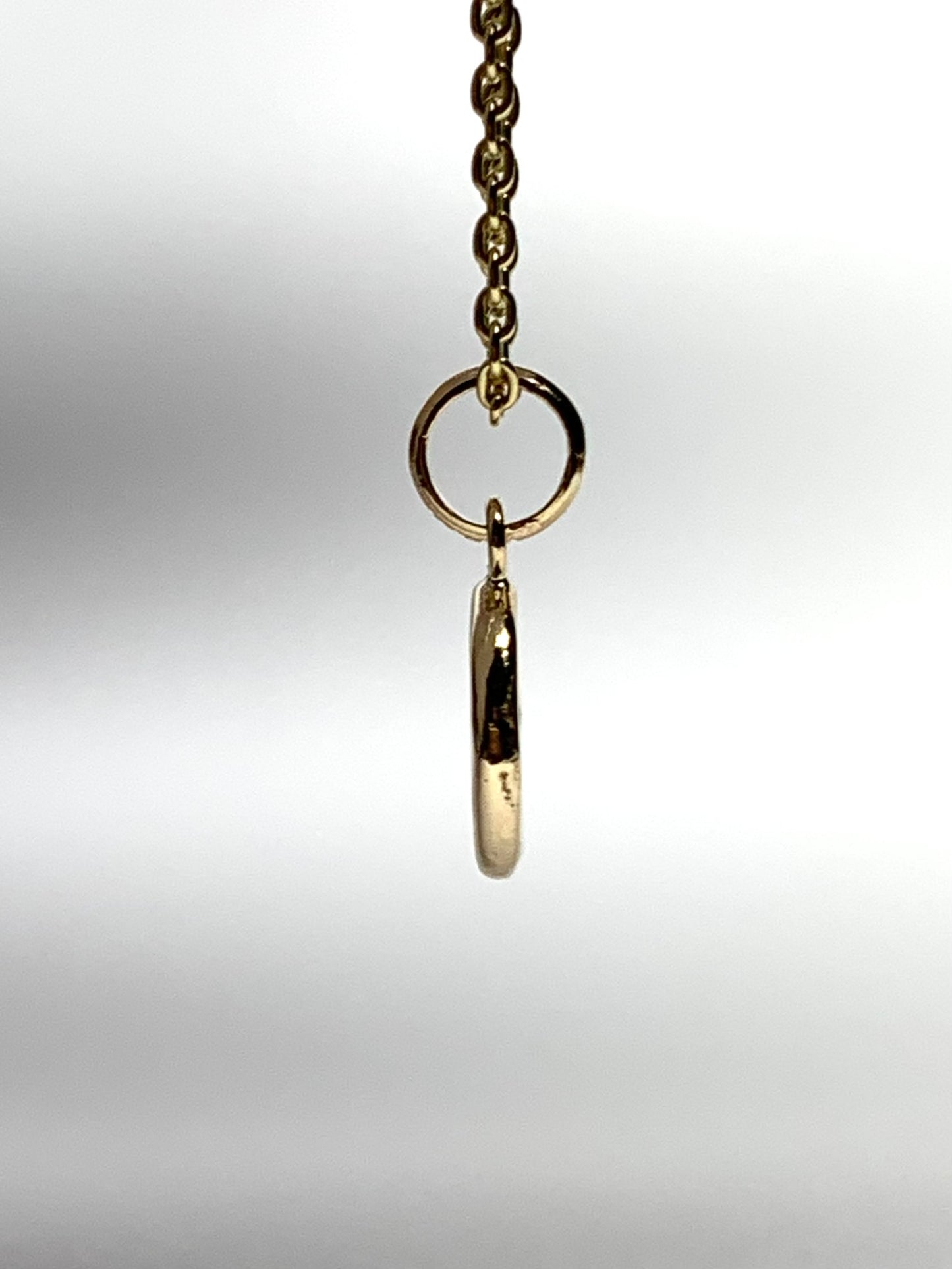 14K Solid Yellow Gold Nugget “Ginkgo” Mini Pendant, Tiny Charm