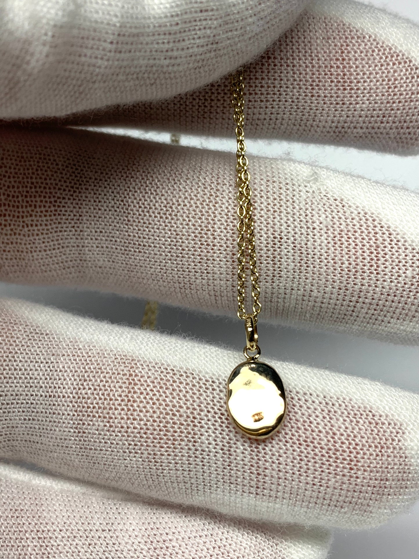 10k Solid Yellow Gold Nugget “Paws” Mini Pendant, Tiny Charm