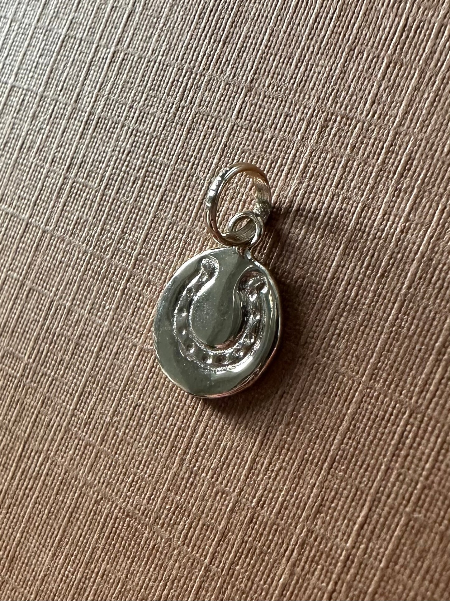 14k Solid Yellow Gold Nugget “Horseshoe” Mini Pendant, Tiny Charm