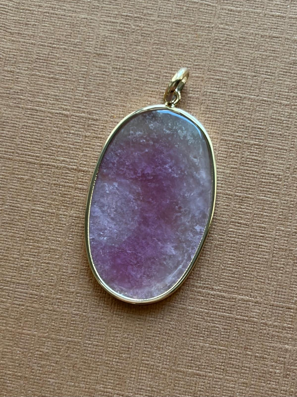 14k Solid Yellow Gold, Natural Pink Tourmaline Pendant